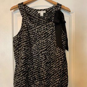 Silk Bow Sleeveless Blouse By White House Black Market